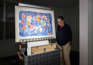 Nicolas Puyjalon, Je suis un cœur battant dans le monde, série de 8 dessins, 2024, pastel à la cire aquarellable, bic et graphite.